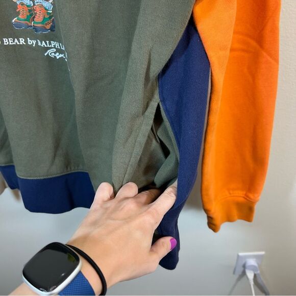 Polo Ralph Lauren Men’s Expedition Voyager Adventure Bear Color Block Hoodie M - Picture 9 of 14